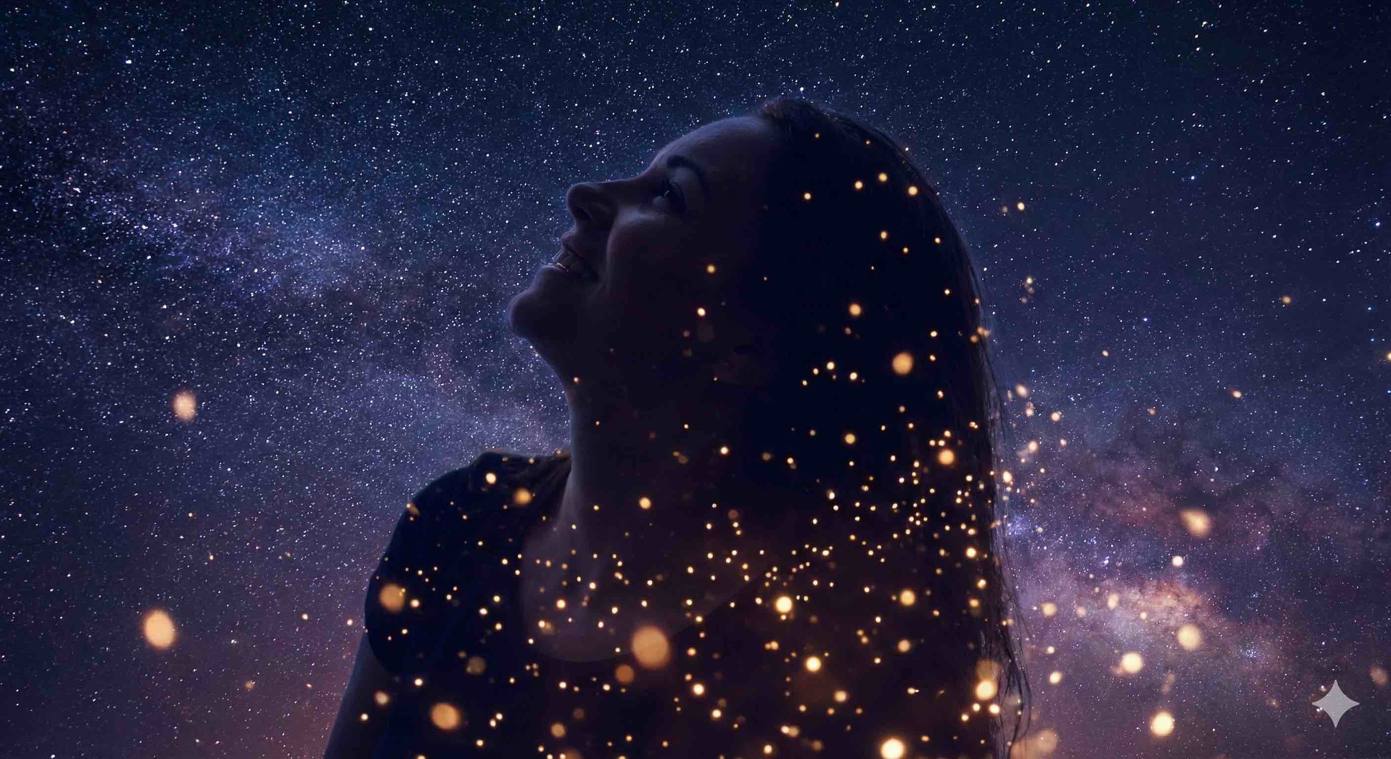 Looking up at stars